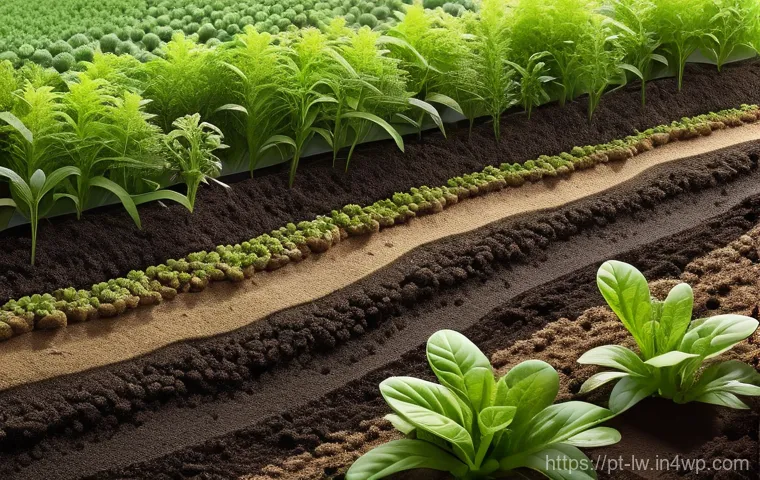 자연형 물 정화 시스템을 통한 농업용수 관리 - **Constructed Wetland: Nature's Green Filter**
    A vibrant, sun-drenched agricultural landscape fe...