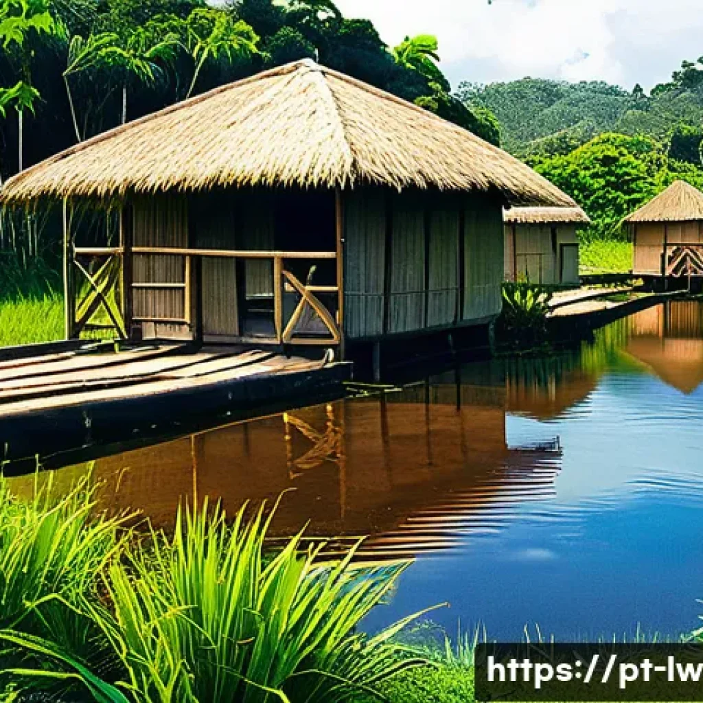 자연형 물 정화 시스템의 설치 및 운영 비용 절감 전략 - A vibrant community water purification system in a rural Brazilian Northeast setting, featuring nati...